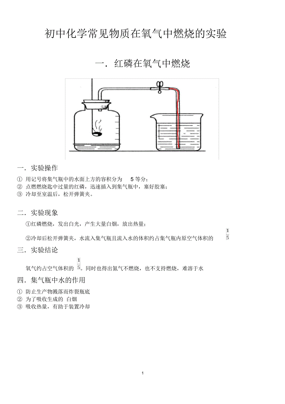 炭,铁,磷,硫在氧气中燃烧的实验及现象12146教学提纲_第1页