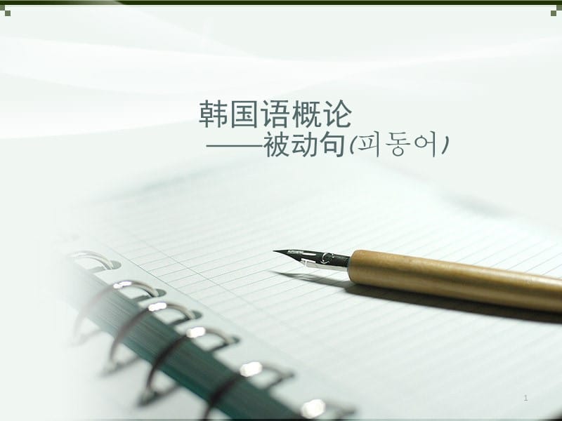 韩国语概论(被动句)PPT_第1页