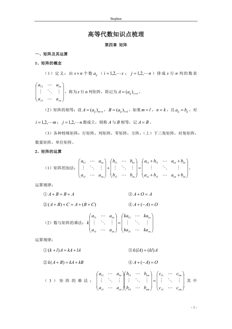 《高等代数》知识点梳理-_第1页