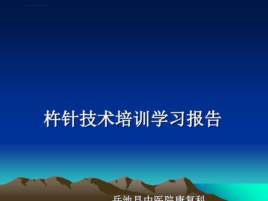 杵针学习报告课件_第1页