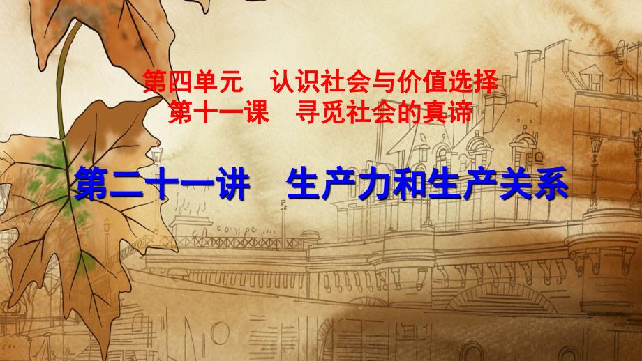 高中政治必修4一轮复习课件21.生产力和生产关系_第1页