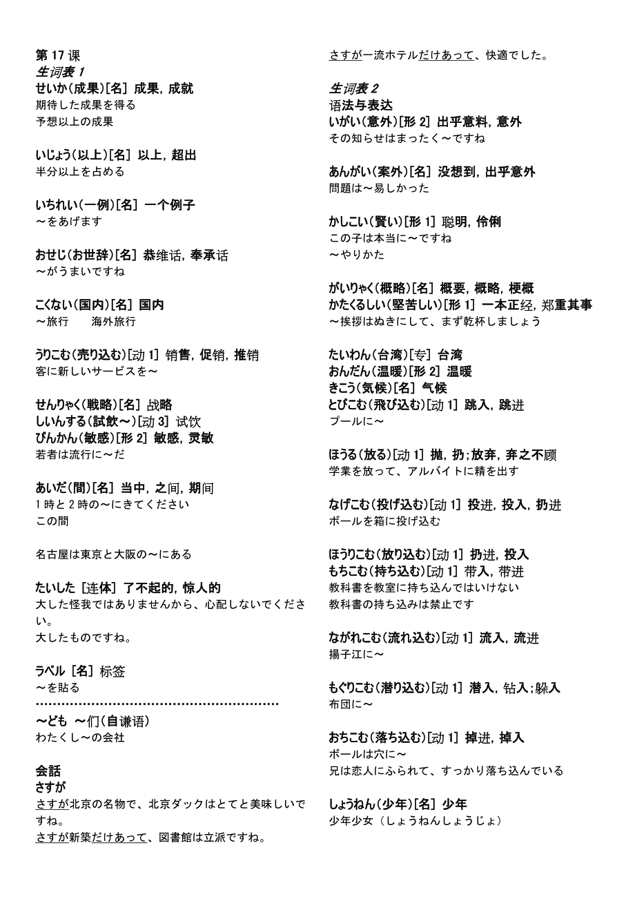 新标准日本语中级-下册-单词-语法详解_第1页