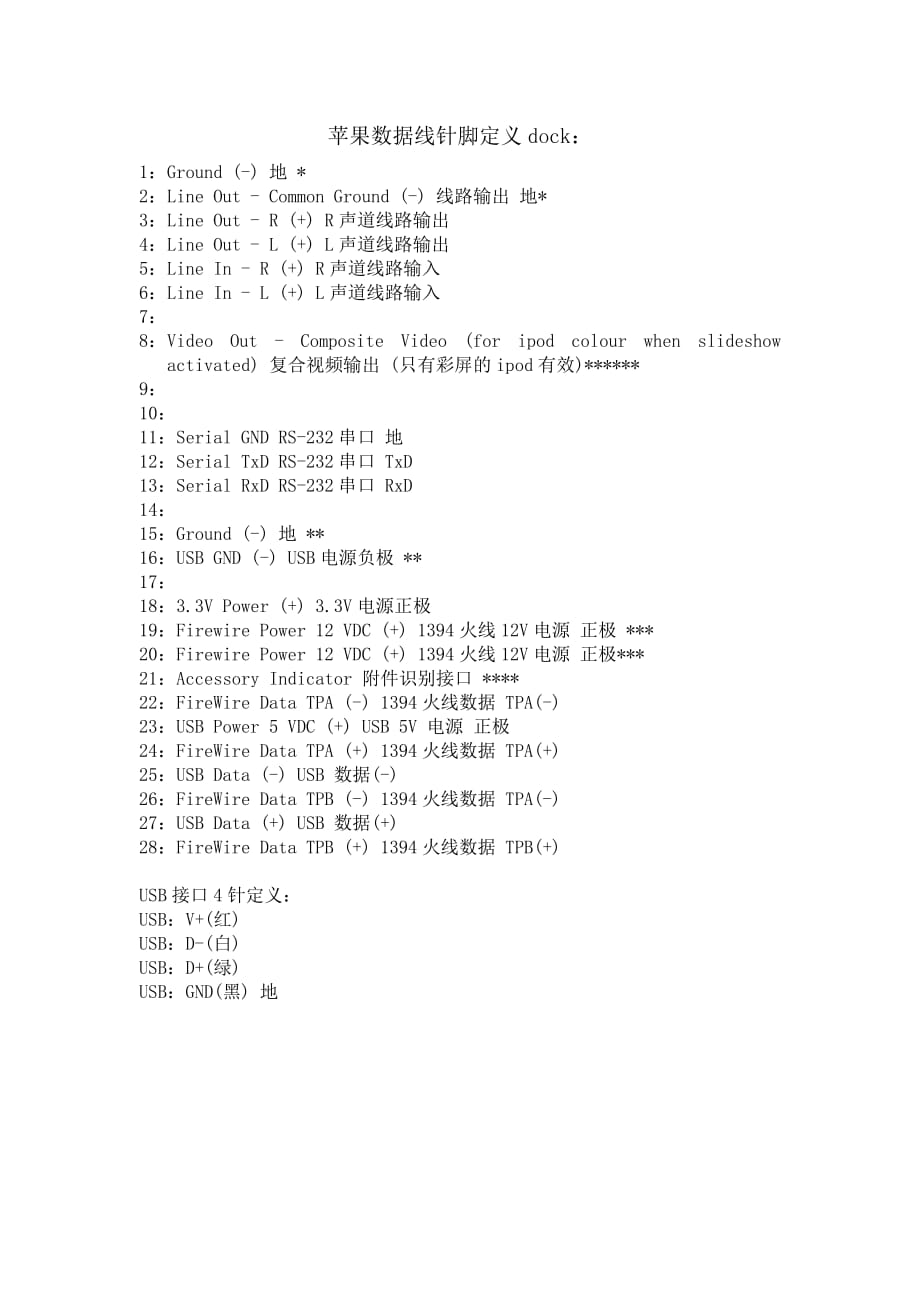 苹果数据线针脚定义_第1页