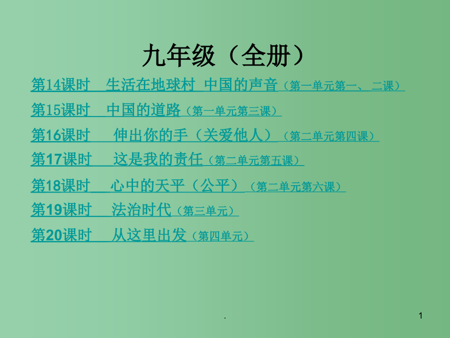 九年级政治全册 复习课件 人民版_第1页