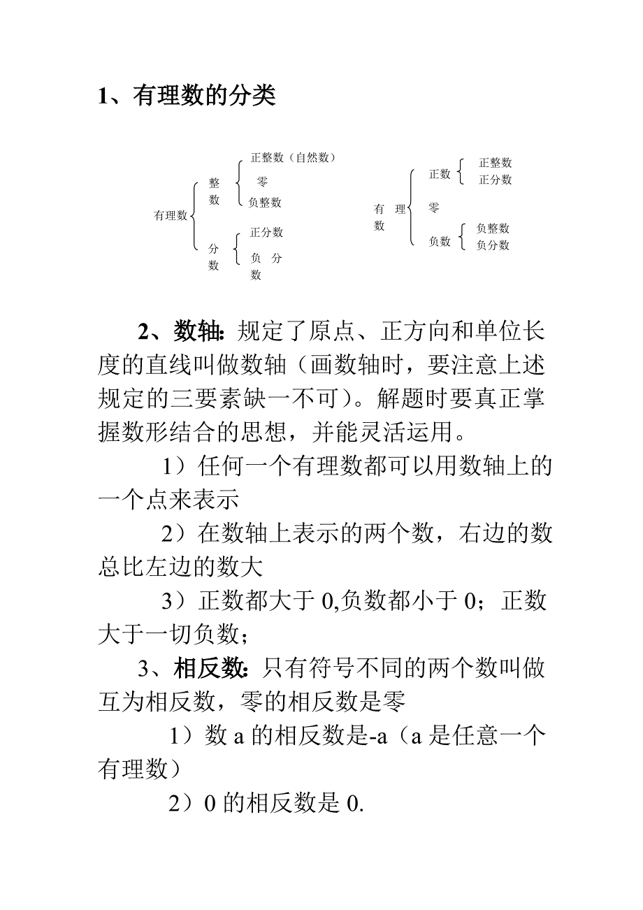 北师大版七年级上册第二章有理数及其运算知识点总结 修订_第1页