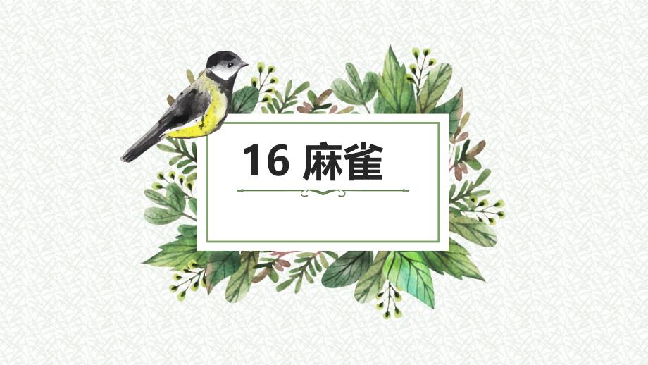 人教部编版小学语文四年级上册《16麻雀》教学课件_第1页