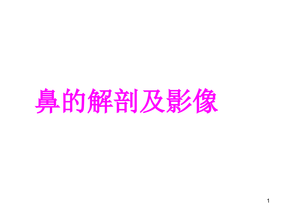 （优质医学）鼻的解剖断层_第1页