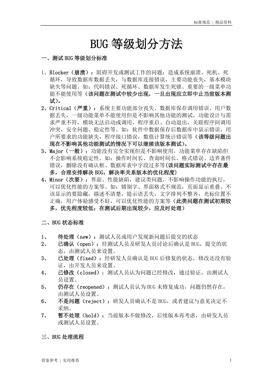 BUG等级划分标准[借鉴]_第1页