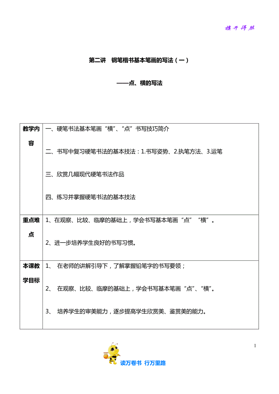 【小学生硬笔书法精品资源】初中硬笔书法教学_第1页