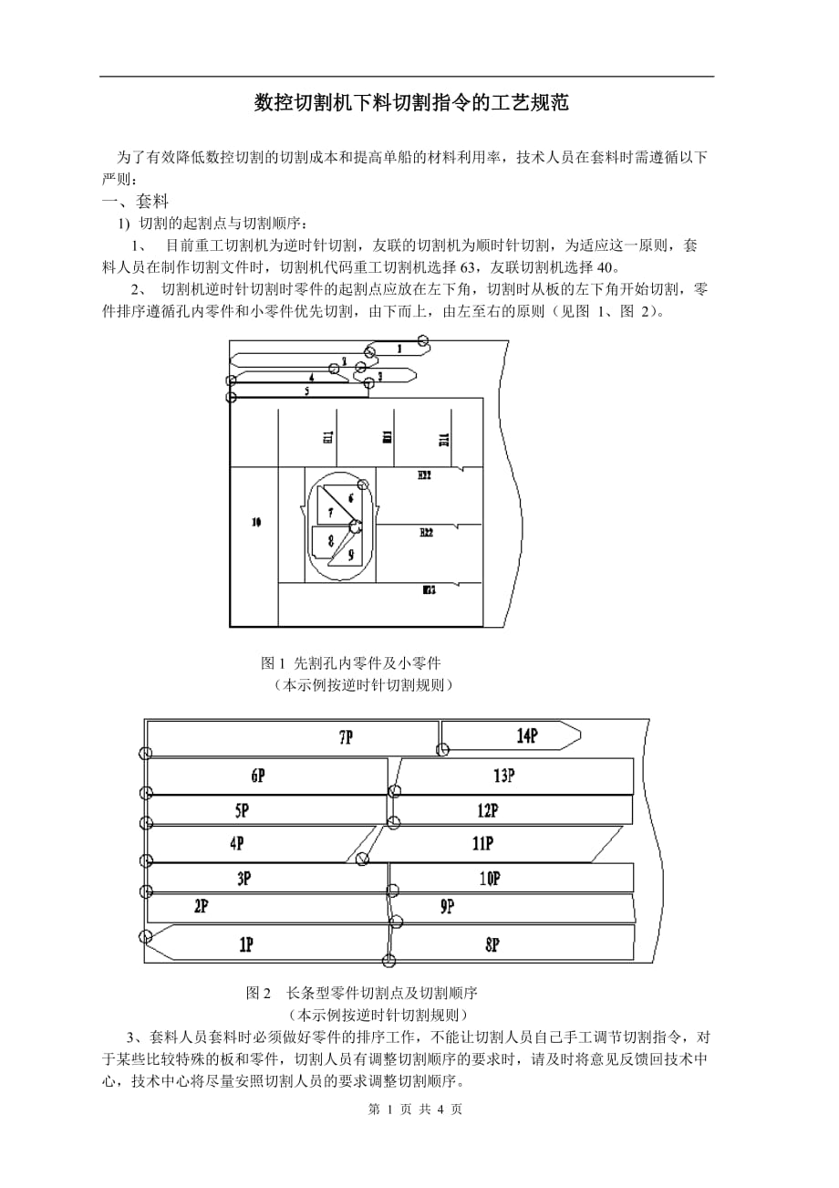 数控切割机下料切割指令的工艺规范_第1页