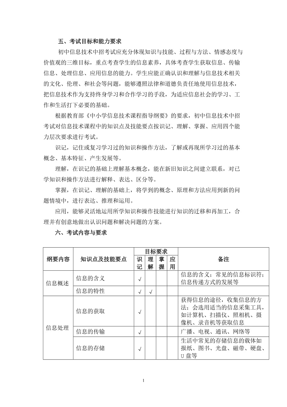 信息技术考试内容.doc_第1页