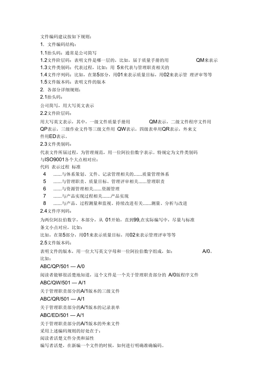 《企业文件编码规则及部门代码》_第1页