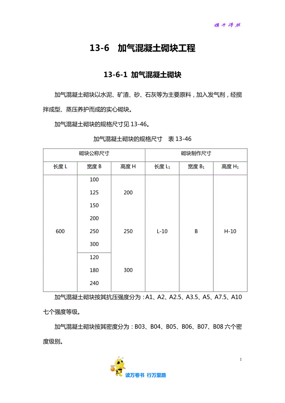 13-6 加气混凝土砌块工程【建筑工程施工手册】_第1页