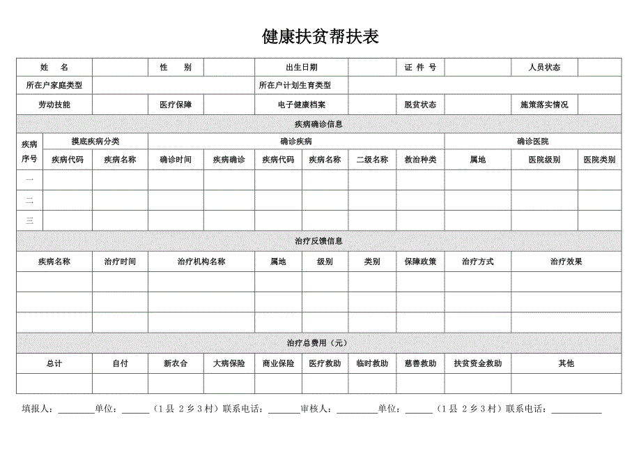 健康扶贫帮扶表及填报说明-稿_第1页