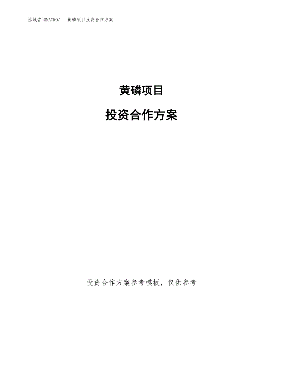黄磷项目投资合作方案(模板及范文).docx_第1页
