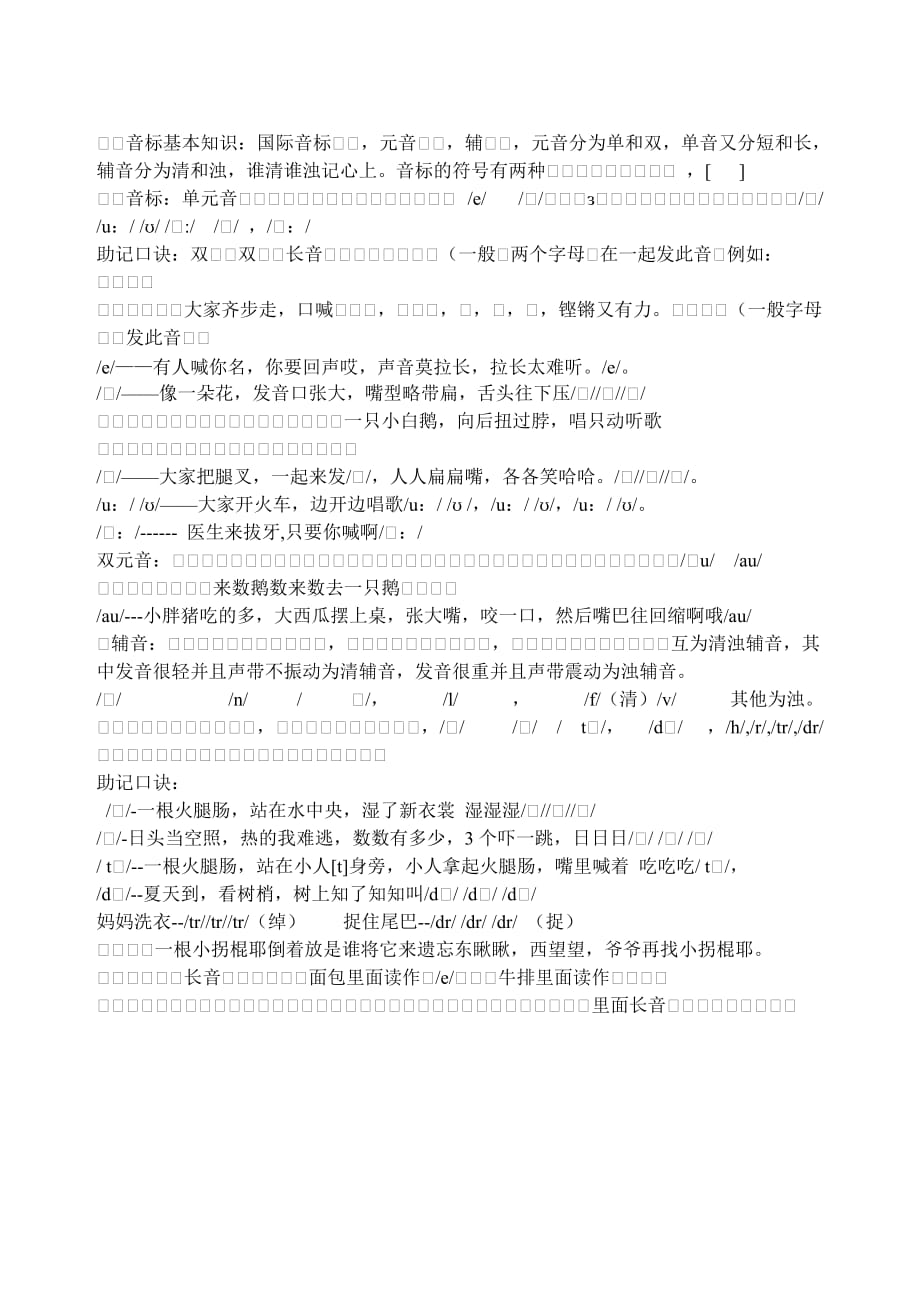 音标基本小口诀_第1页