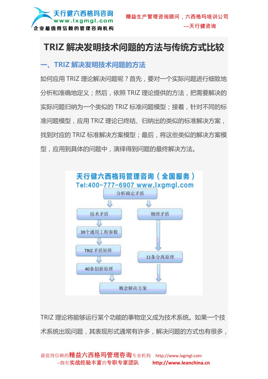 TRIZ解决发明技术问题的方法与传统方式比较_第1页