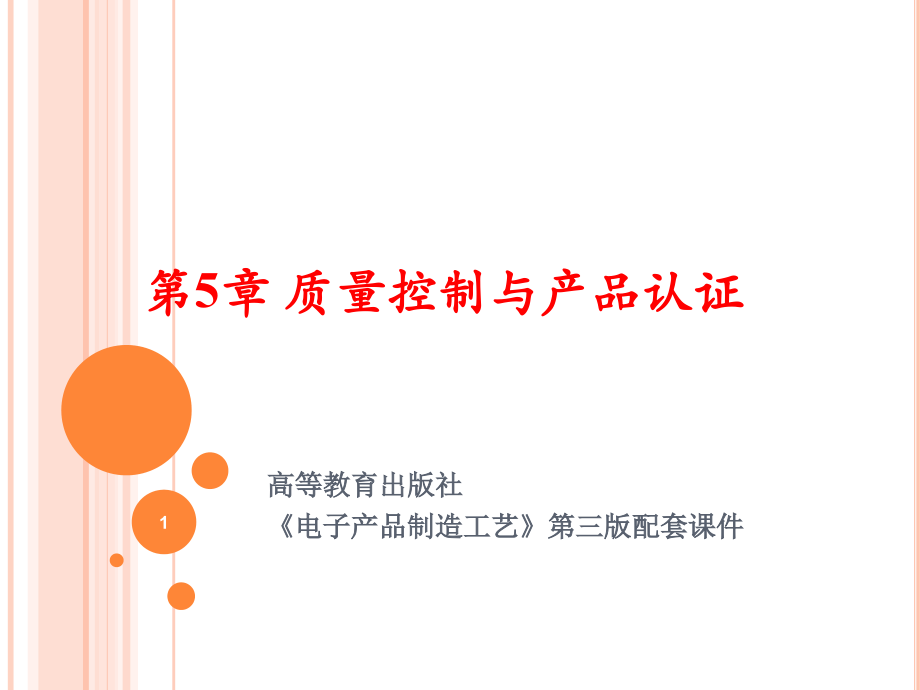 电子产品制造工艺全套配套课件第三版 第5章 质量控制与产品认证_第1页