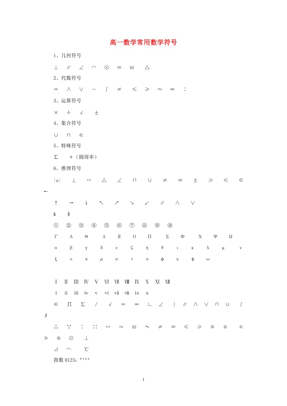 高一数学常用数学符号.doc_第1页
