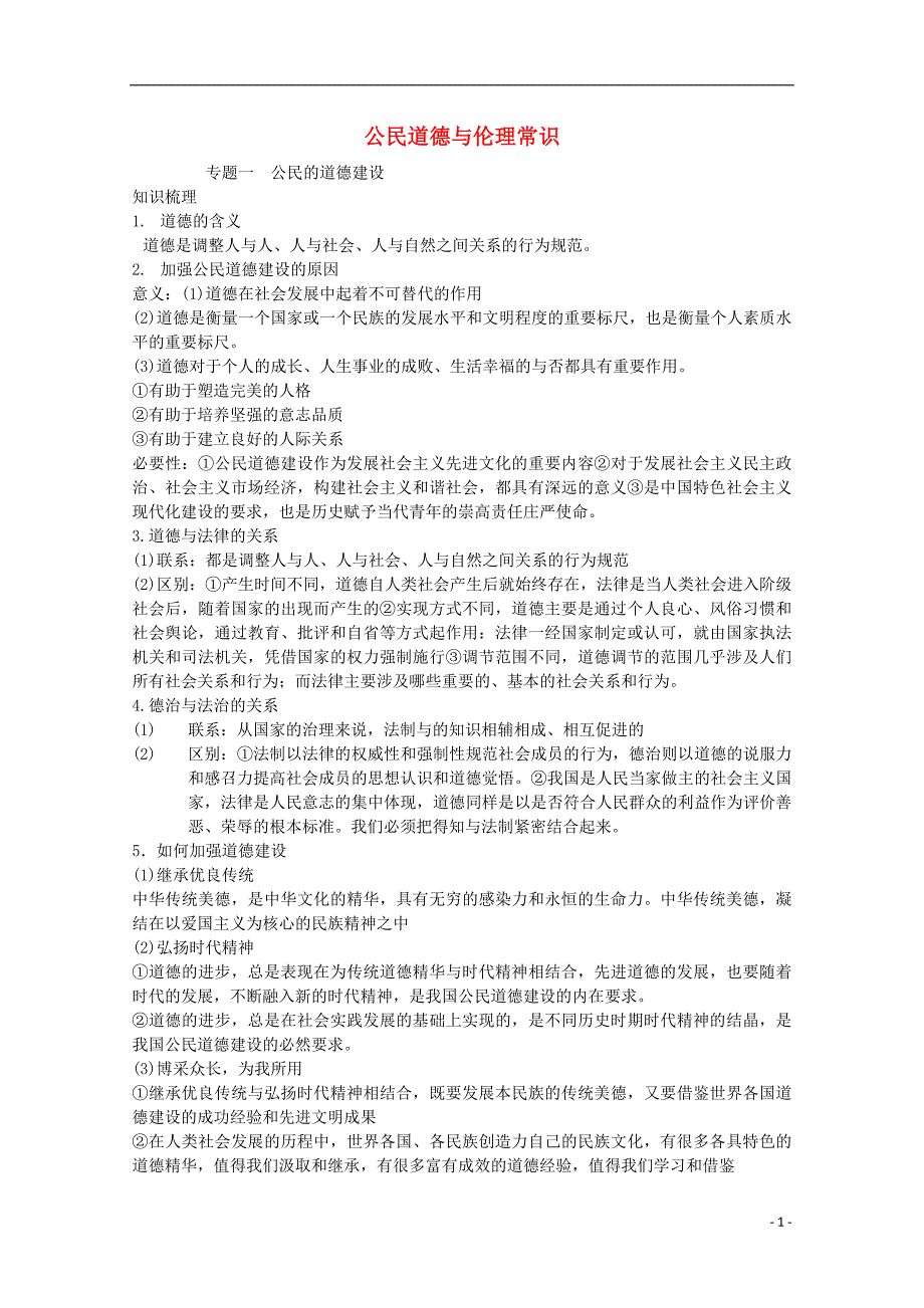 高中政治公民道德与伦理常识知识整理新人教选修6 .doc_第1页