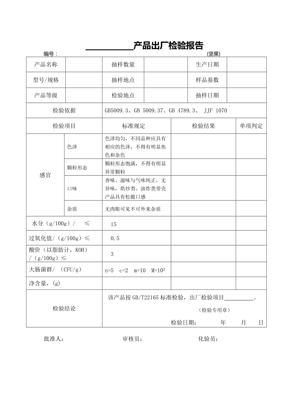 01出厂检验报告 坚果_第1页