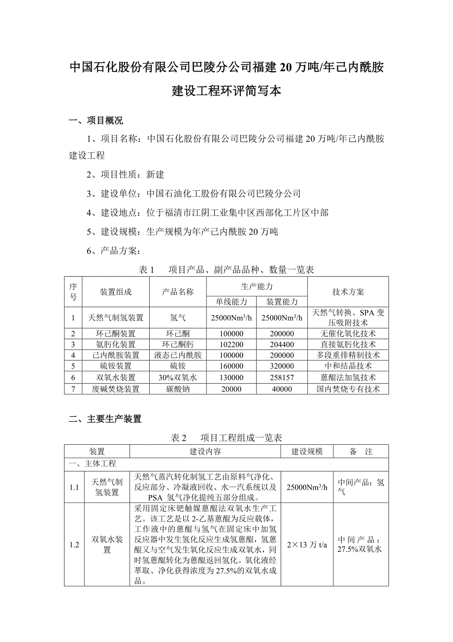 中国石化股份有限公司巴陵分公司福建20万吨_年己内酰胺建设工程环_第1页