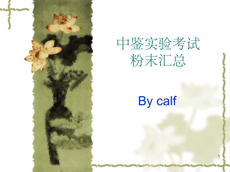 中药鉴定学粉末鉴别汇总(图)(课堂PPT)_第1页