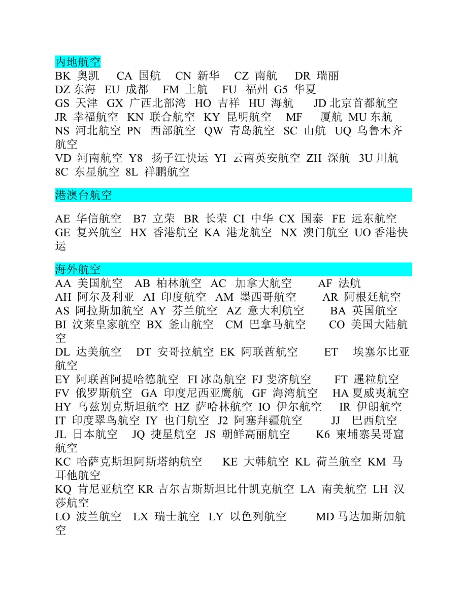 航空公司二字代码.pdf_第1页