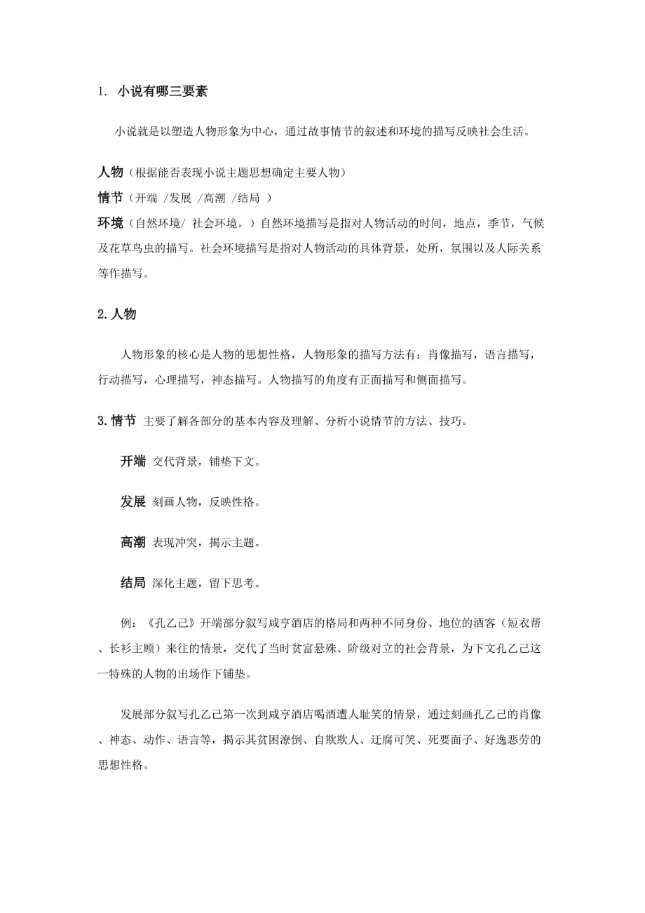 小说三要素及作用_第1页