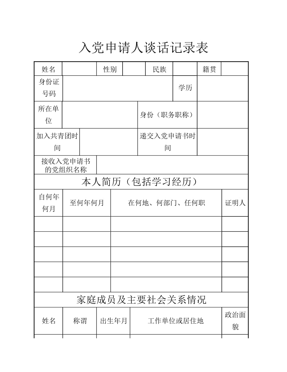 入党申请人谈话记录表.pdf_第1页