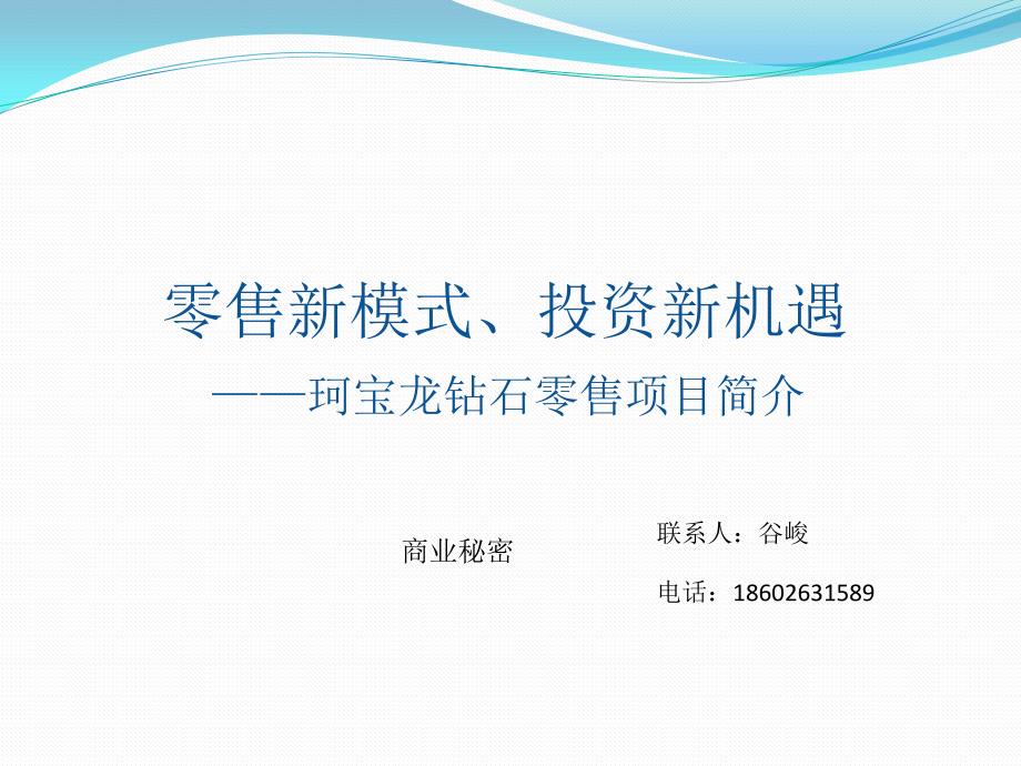 珂宝龙钻石零售项目概要教学教材_第1页