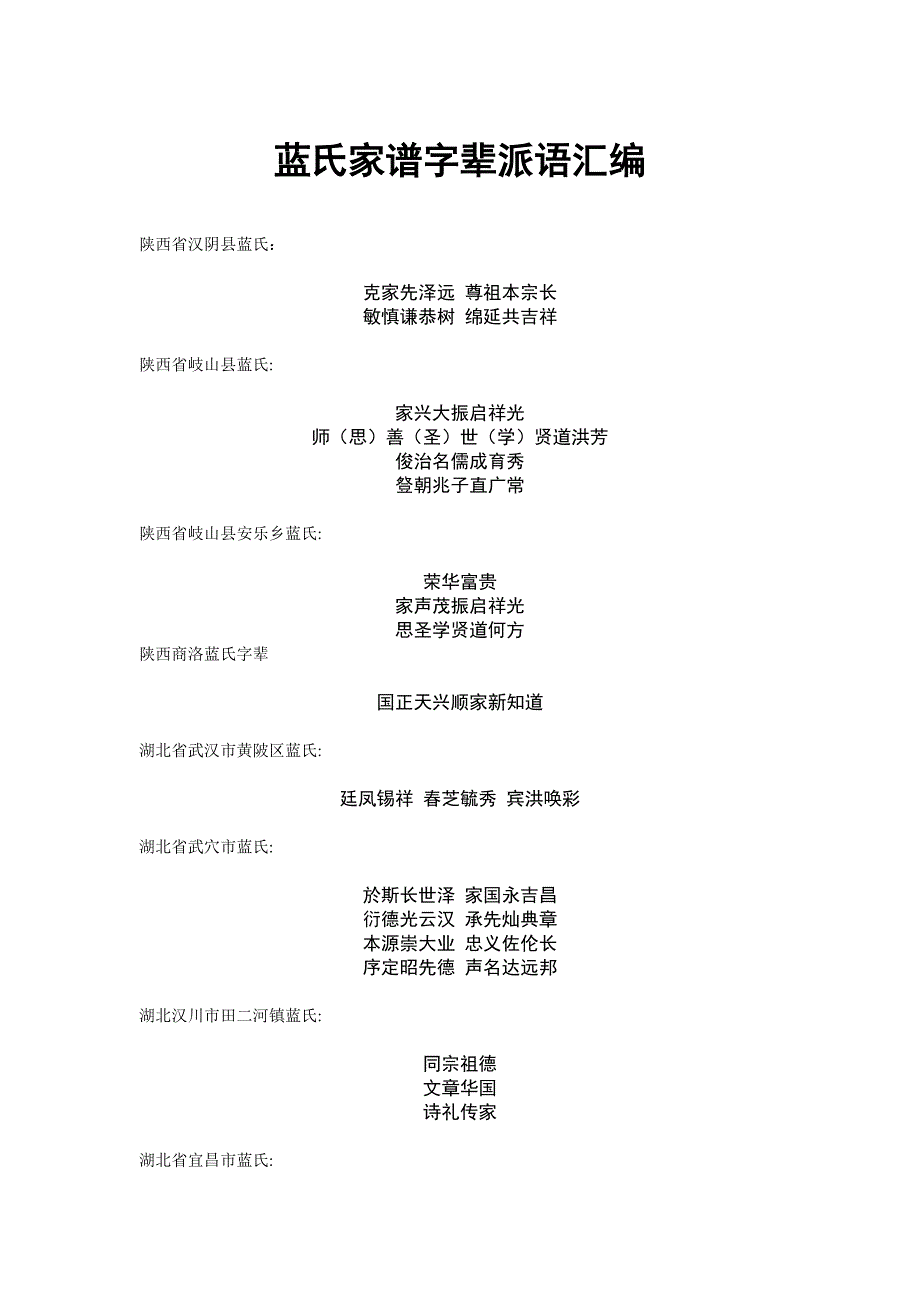 全国各省蓝氏辈分收集_第1页