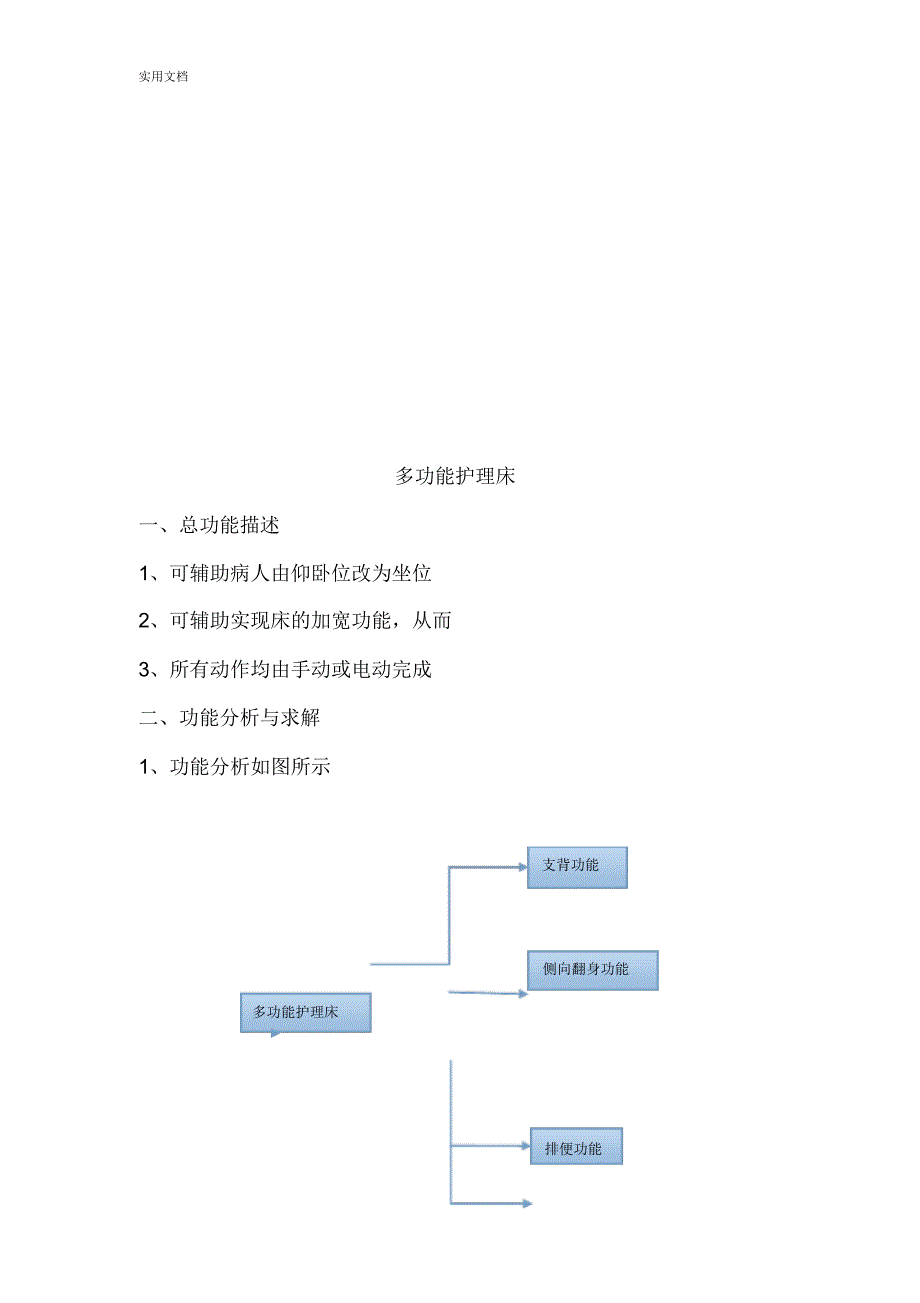 多功能护理床地设计[整理]_第1页
