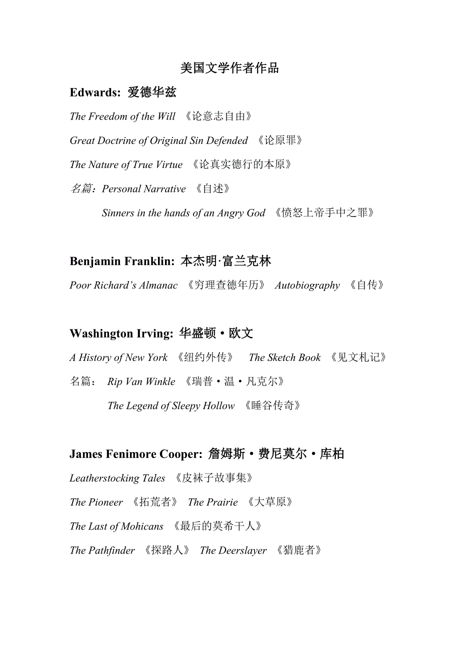 3638编号美国文学简史(第三版)复习 常耀信_第1页