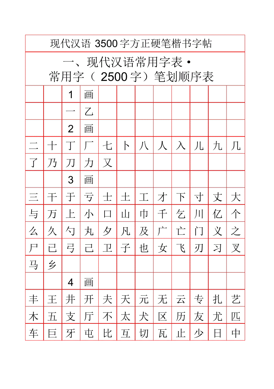 3500字方正硬笔楷书字帖(笔画 顺序)_第1页