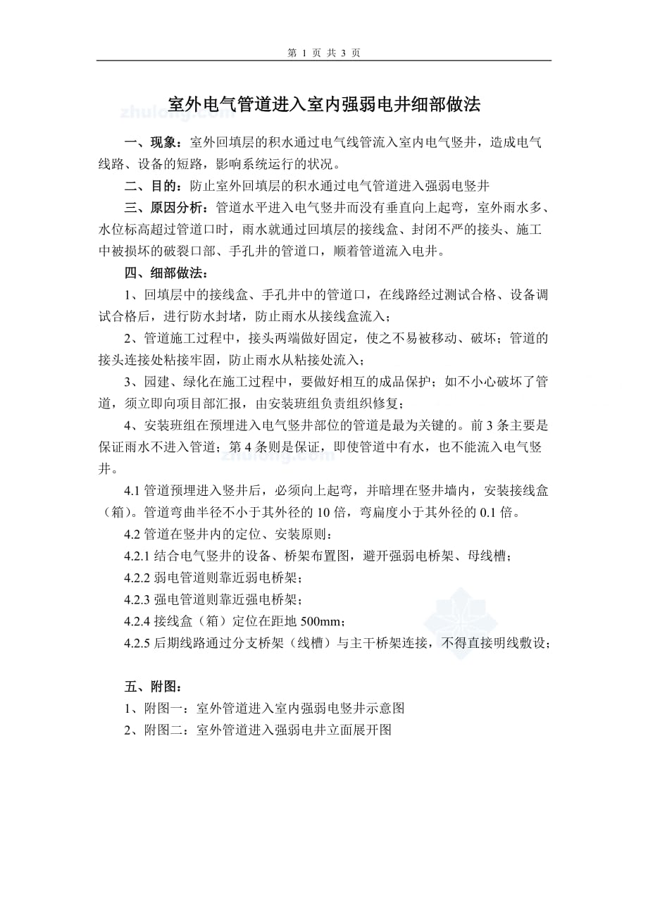 室外电气管道进入强弱电井细部做法_第1页