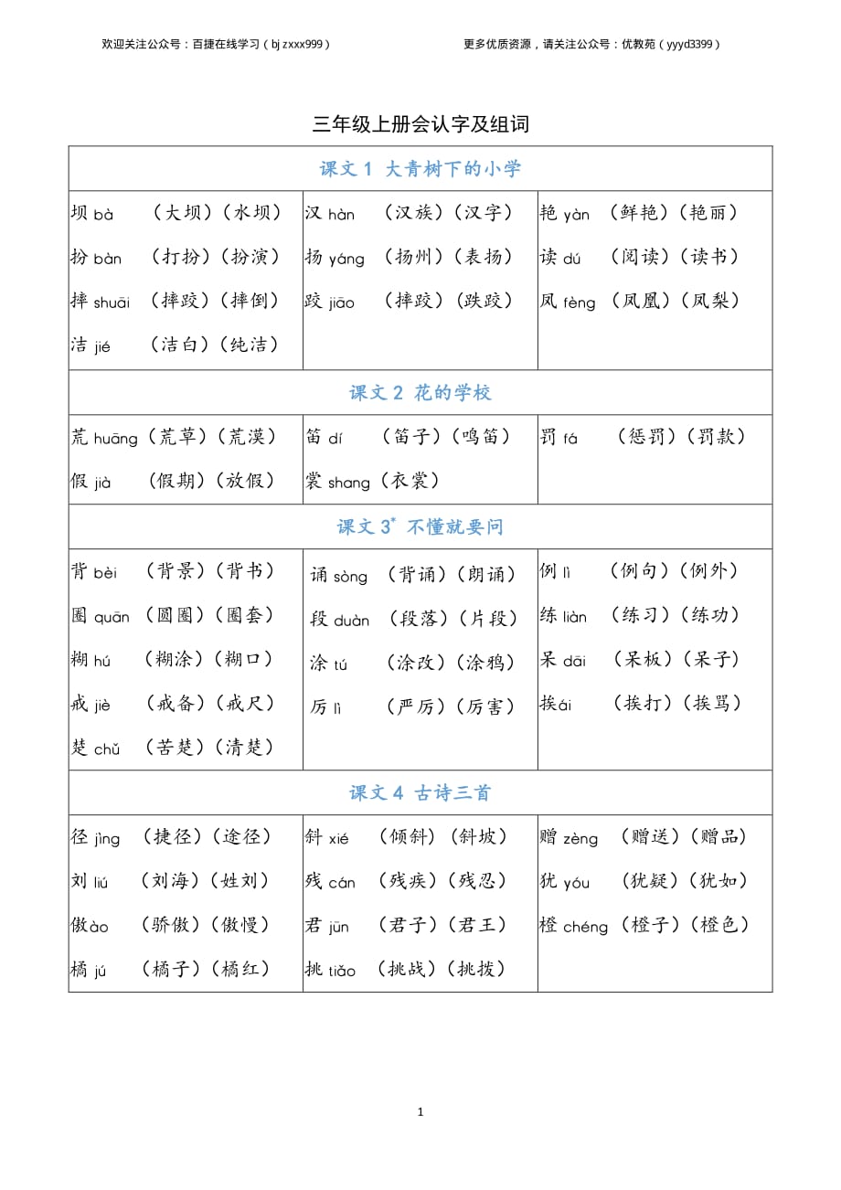 部编版三上语文识字表_第1页