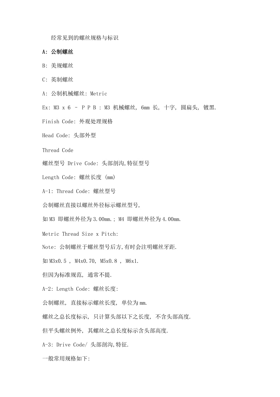 关于螺丝的规格与标识_第1页
