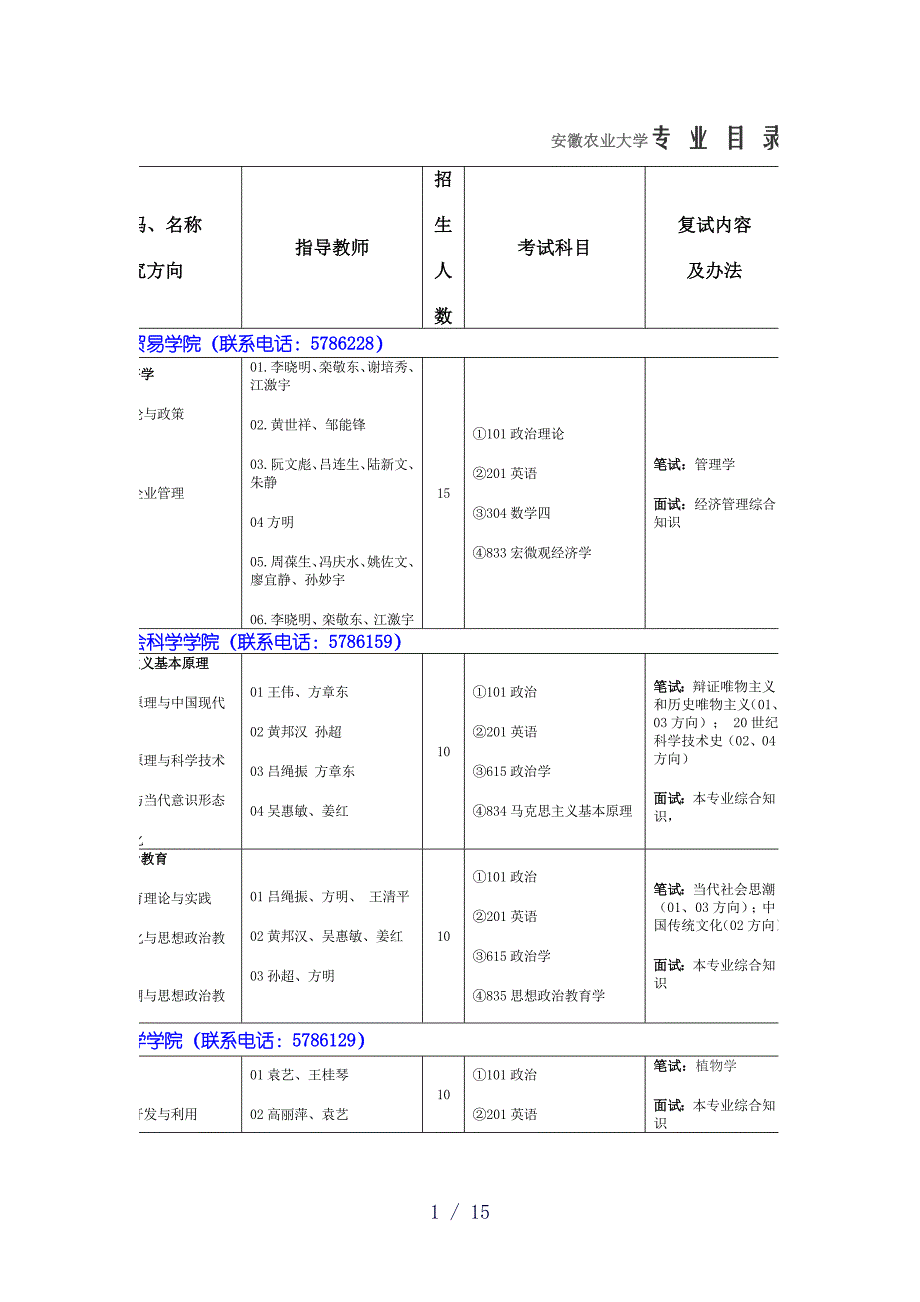 安徽农业大学专word版_第1页