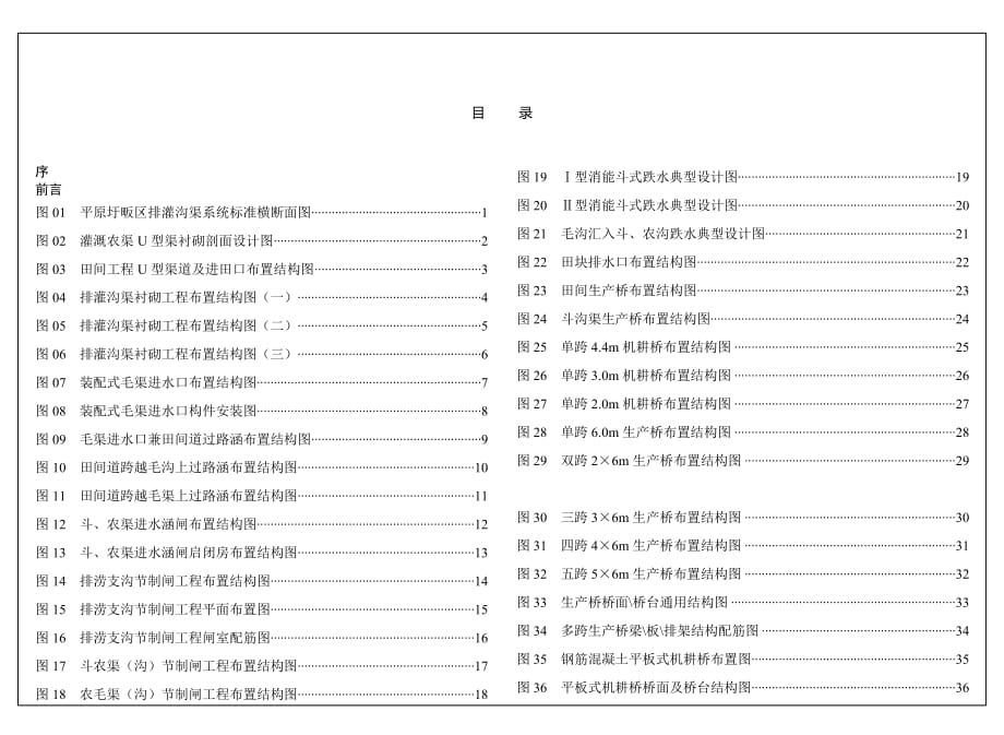 小型农田水利工程配套建筑物设计图册目录_第1页