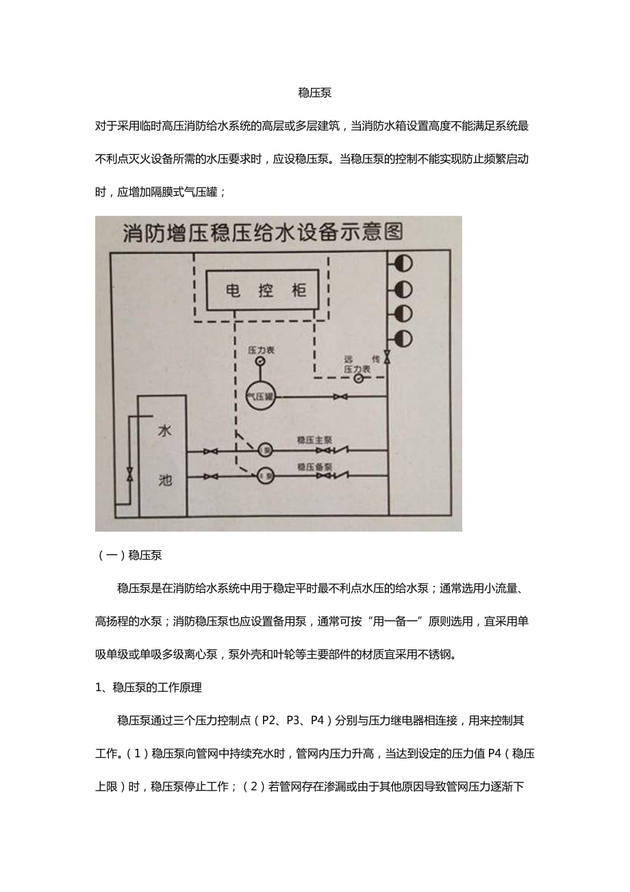 消防稳压泵设置规范标准 .doc_第1页