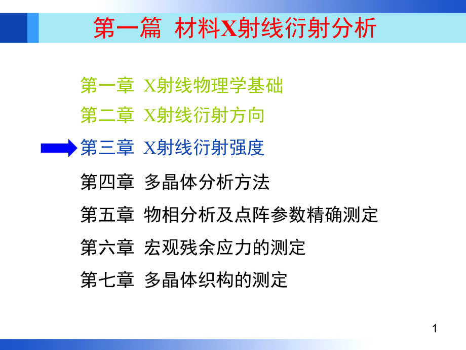材料分析方法：第3章 X射线衍射强度_第1页