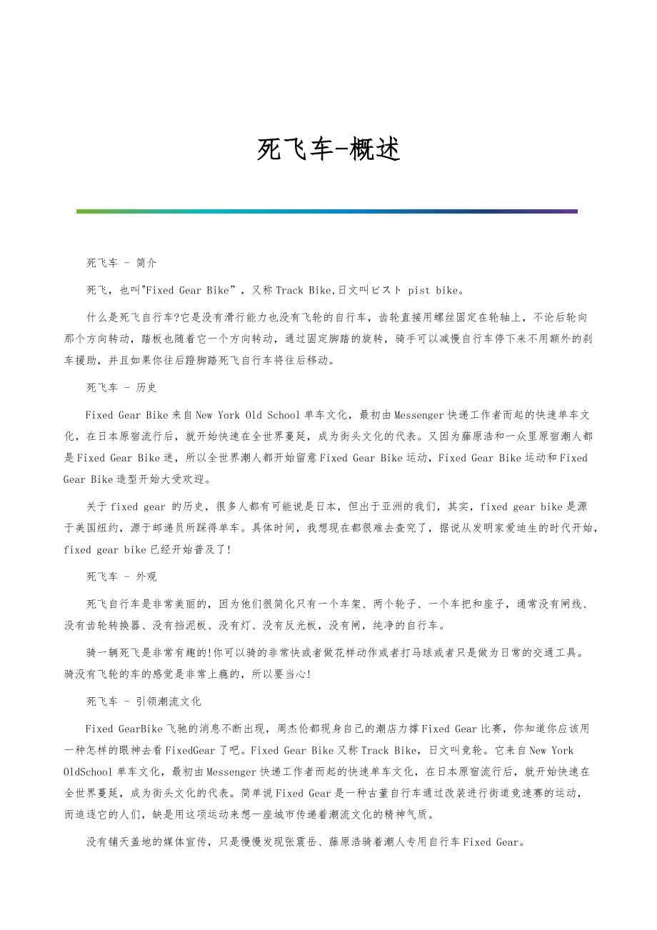 死飞车-概述_第1页