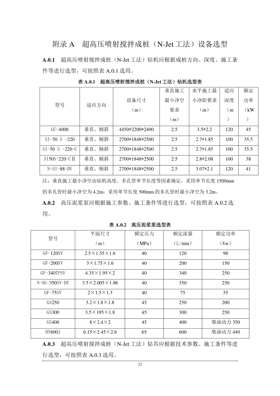 超高压喷射搅拌成桩（N-JET工法）设备选型、施工记录表_第1页