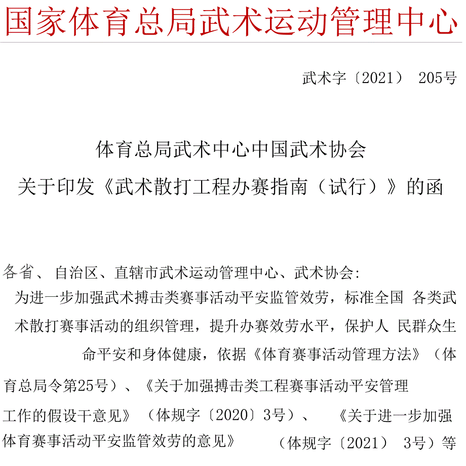 武术散打项目办赛指南_第1页