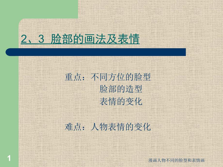 漫画人物不同的脸型和表情画课件_第1页