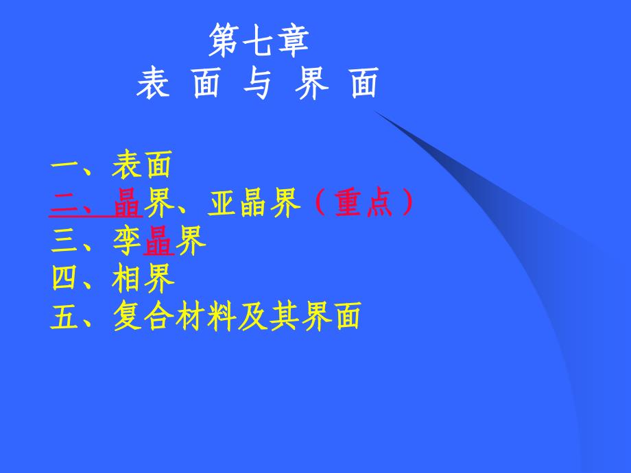 材料科学基础：第七章 界面_第1页