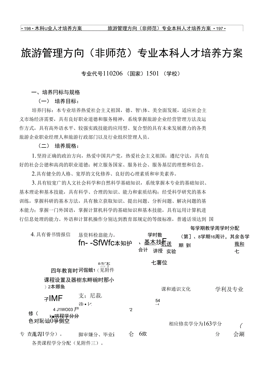 【精品文档】旅游管理方向（非师范）专业本科人才培养方案_第1页