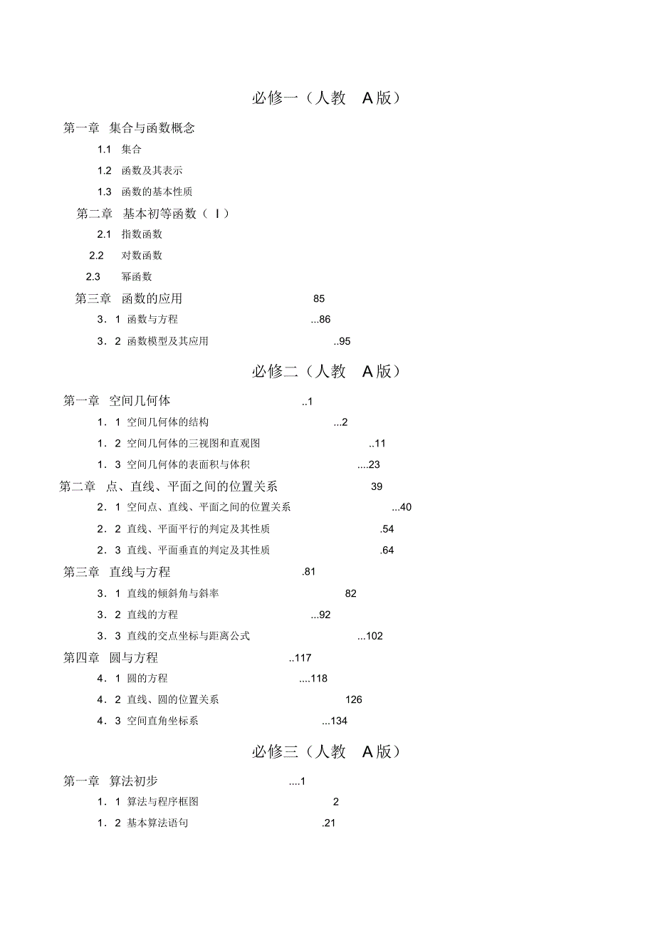 人教版高中数学物理化学生物地理全科目录-32页_第1页