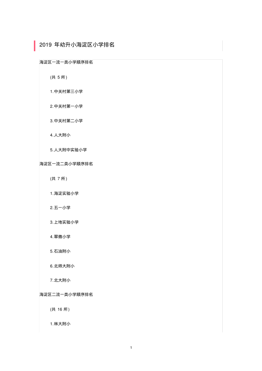幼升小海淀区小学排名_第1页